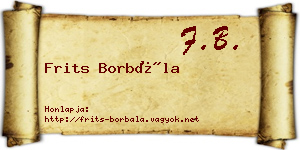 Frits Borbála névjegykártya